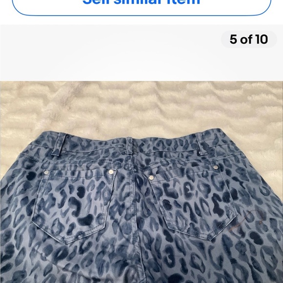 Baccini Animal Print Cheetah Blue Fashion Denim Jeans Women’s Size 4 - Picture 5 of 10
